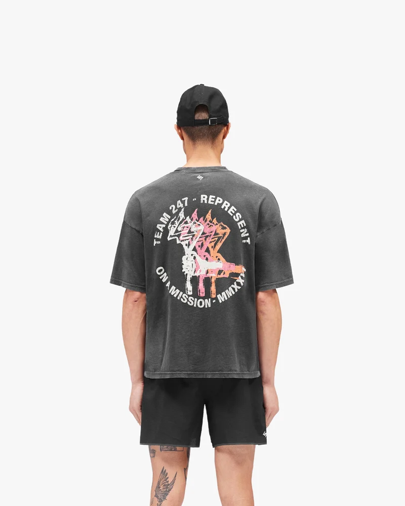247 Torch Boxy T-Shirt - Washed Black