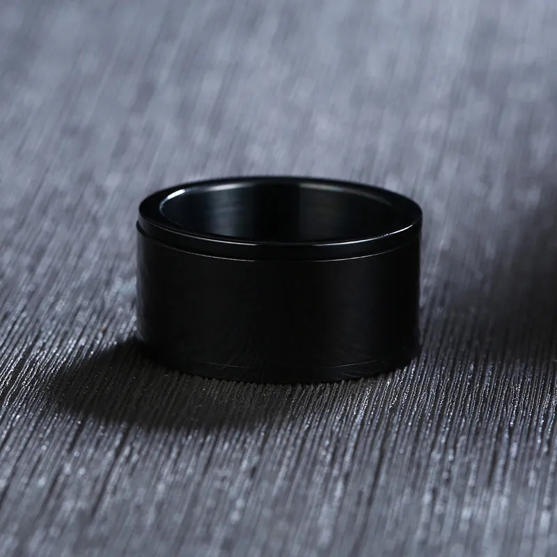 Rainbow anxiety ring LGBTQ stainless steel spinner ring LOVE fidget ring black worry ring