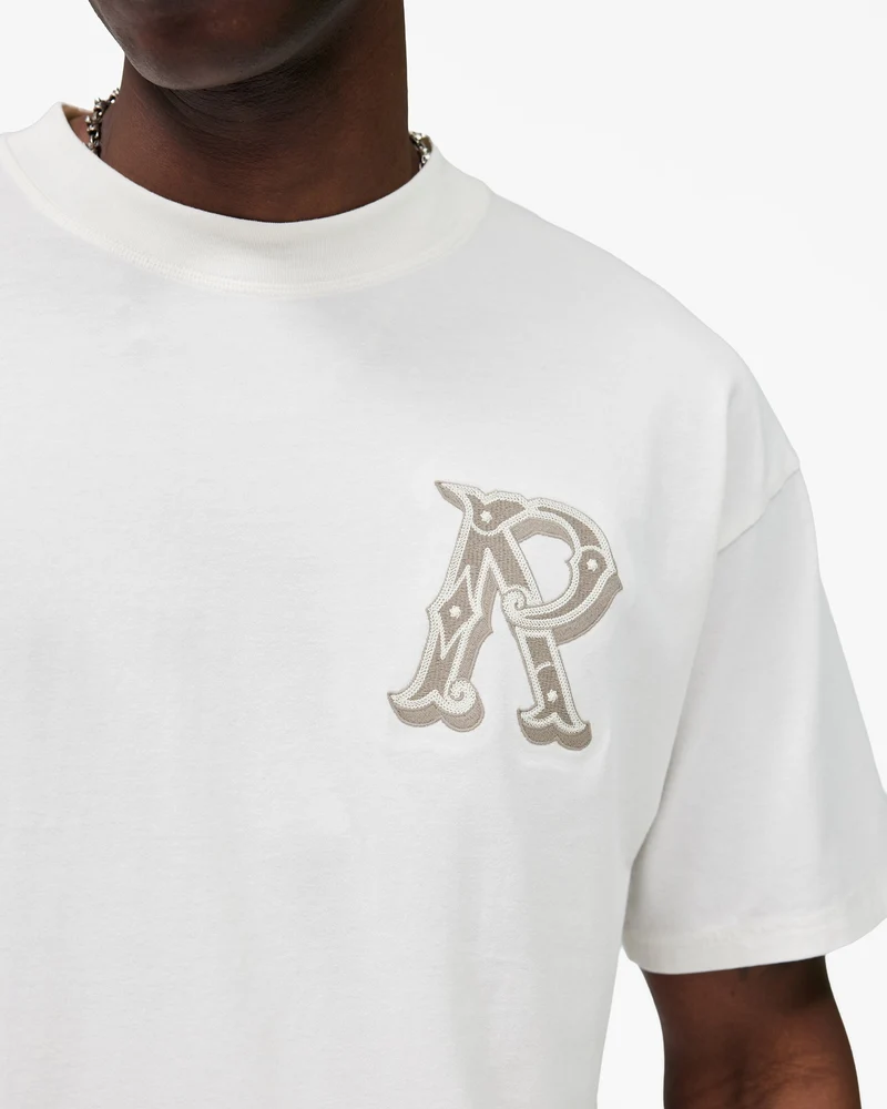Western Initial T-Shirt - Flat White