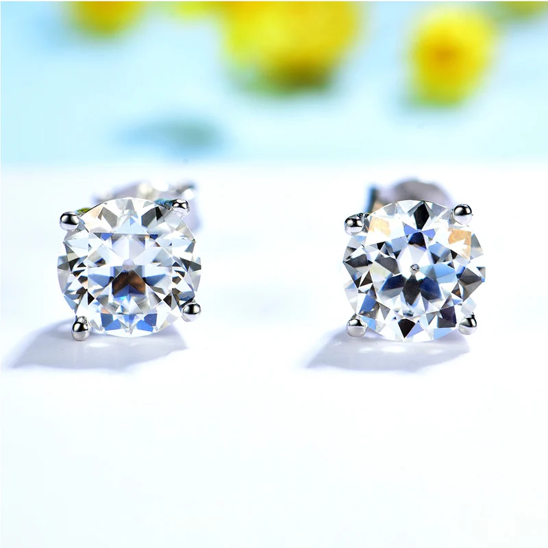 Moissanite stud earrings minimalist and classic