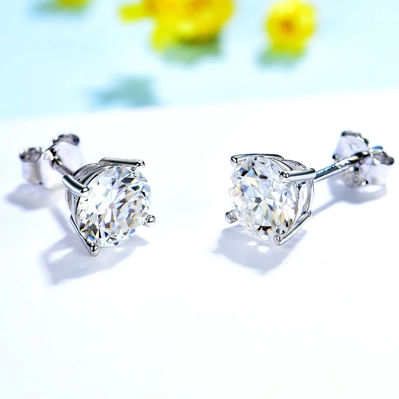 Moissanite stud earrings minimalist and classic