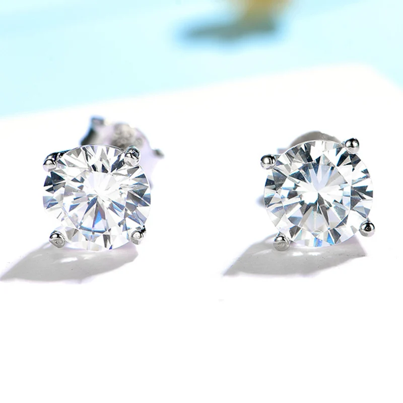 Moissanite stud earrings minimalist and classic