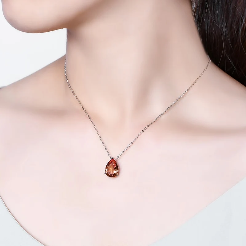 Pear cut zultanite necklace simple and dainty