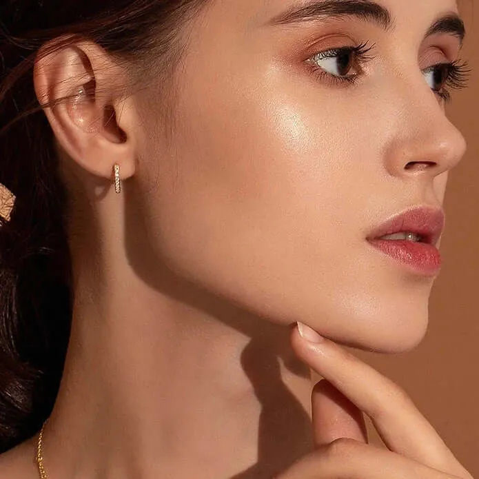Gold huggie earrings
