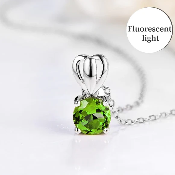 Zultanite necklace round pendant color changing
