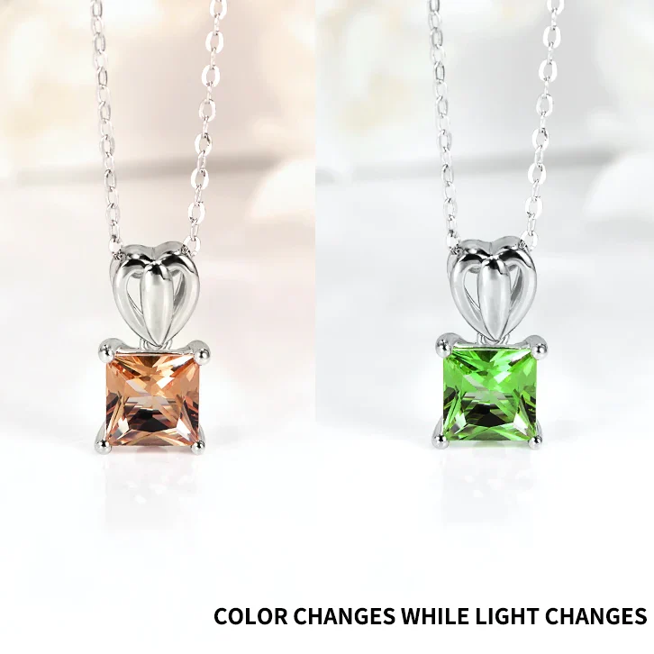 Zultanite necklace square pendant color changing