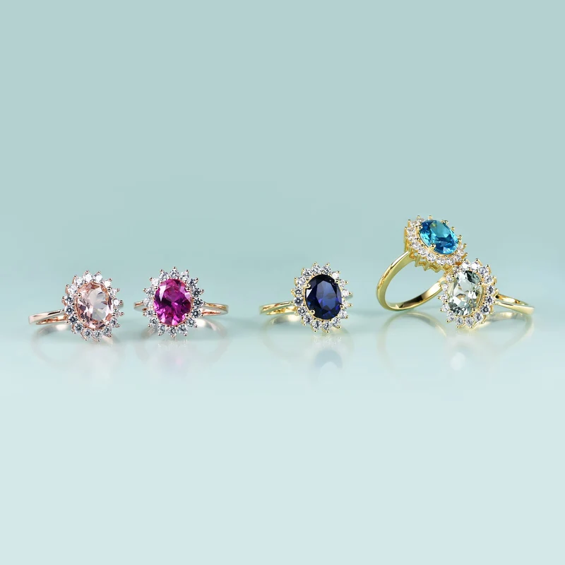 Princess Diana replica ring blue aquamarine ring