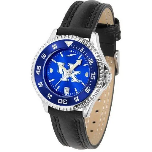 Kentucky Wildcats Ladies Competitor Ano Poly/Leather Band Watch w/ Colored Bezel