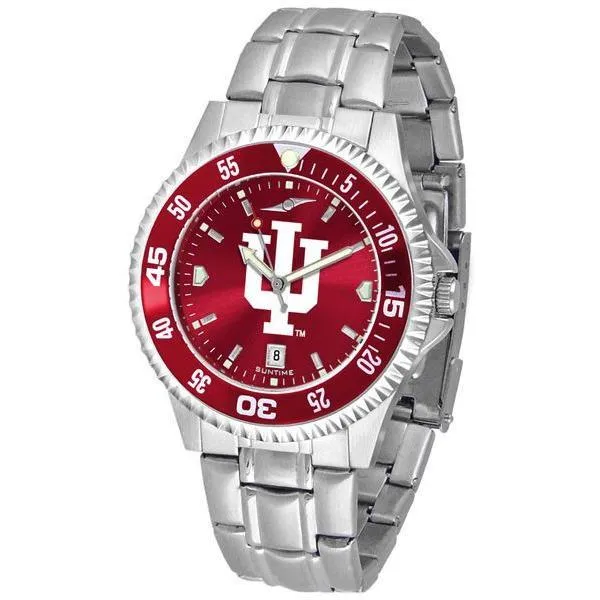 Indiana Hoosiers Mens Competitor AnoChrome Steel Band Watch w/ Colored Bezel
