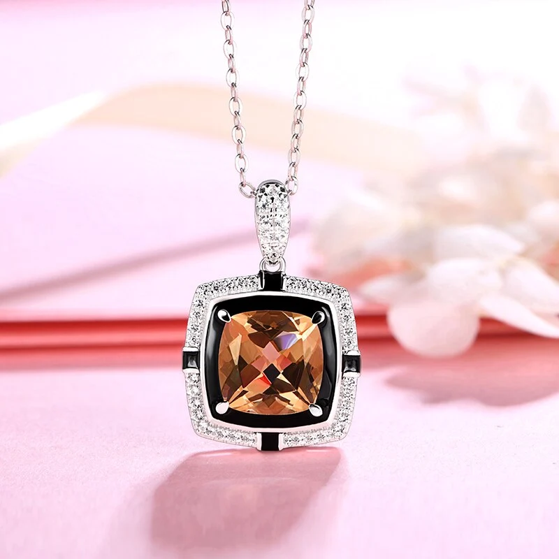 Zultanite necklace art deco color changing sterling silver