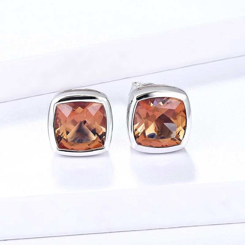 Zultanite stud earrings cushion cut