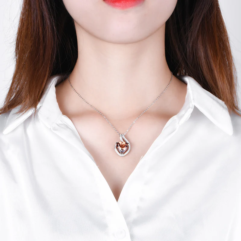 Zultanite necklace heart-shaped