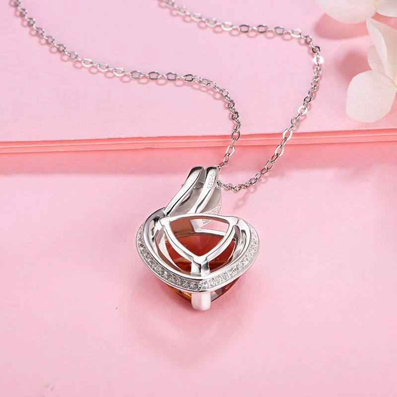 Zultanite necklace heart-shaped