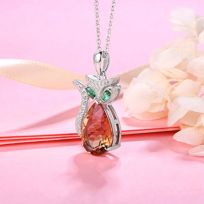Zultanite necklace cat pendant