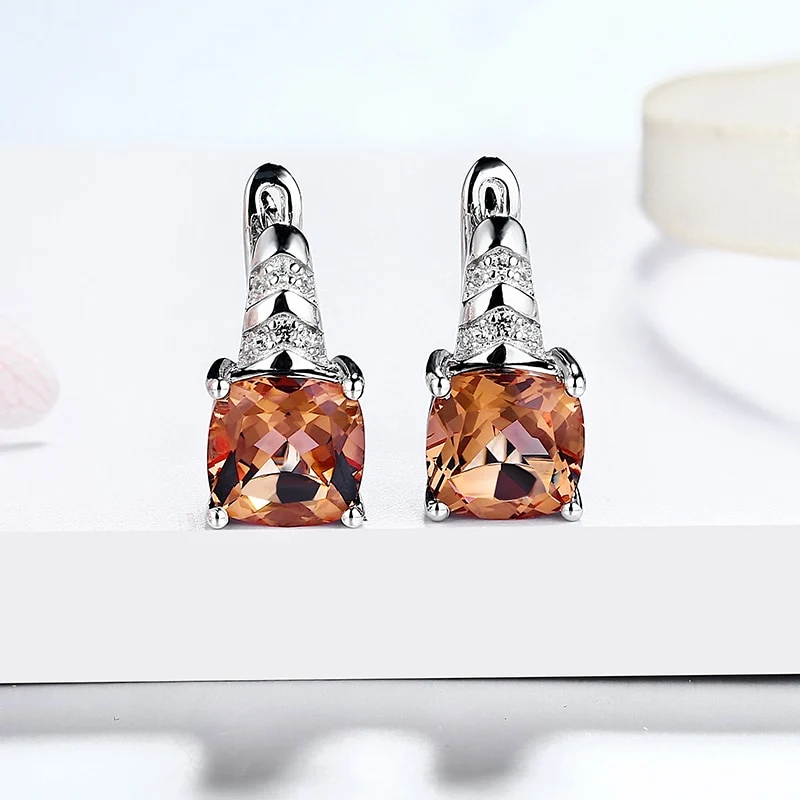 Zultanite earrings color changing cushion cut in sterling silver