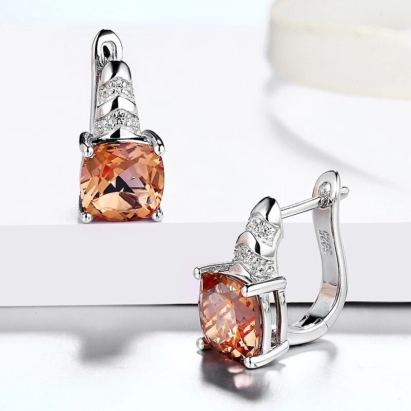 Zultanite earrings color changing cushion cut in sterling silver
