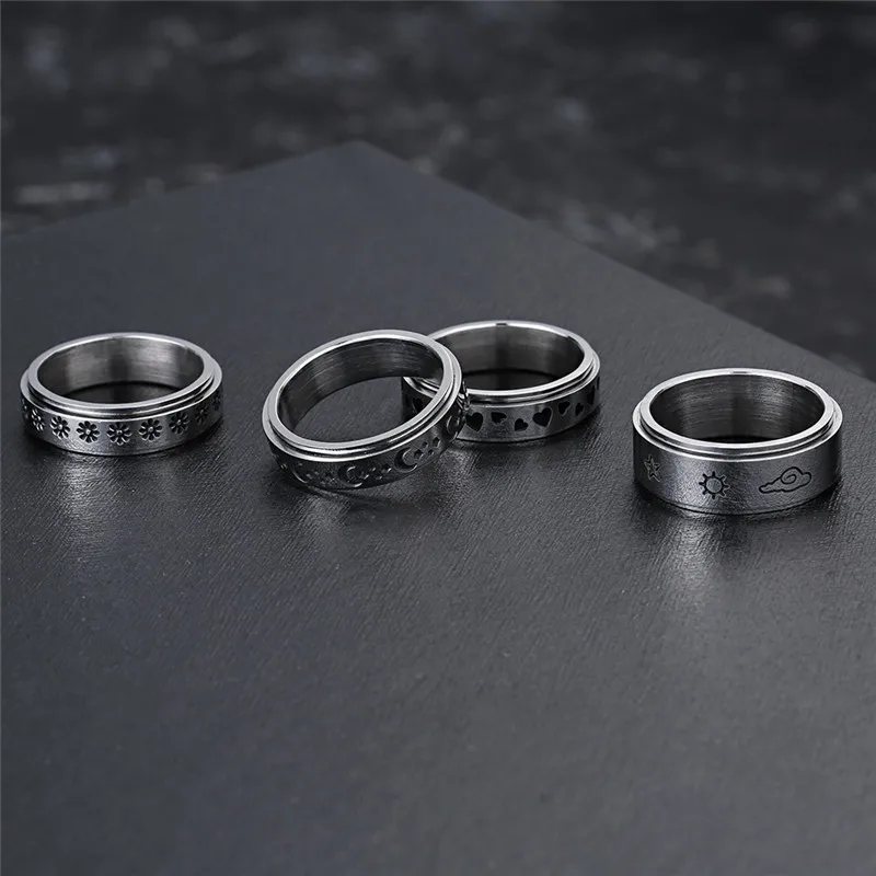 Stainless steel heart spinner ring