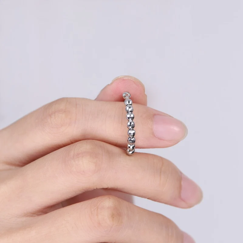 Sterling silver anxiety ring with beads