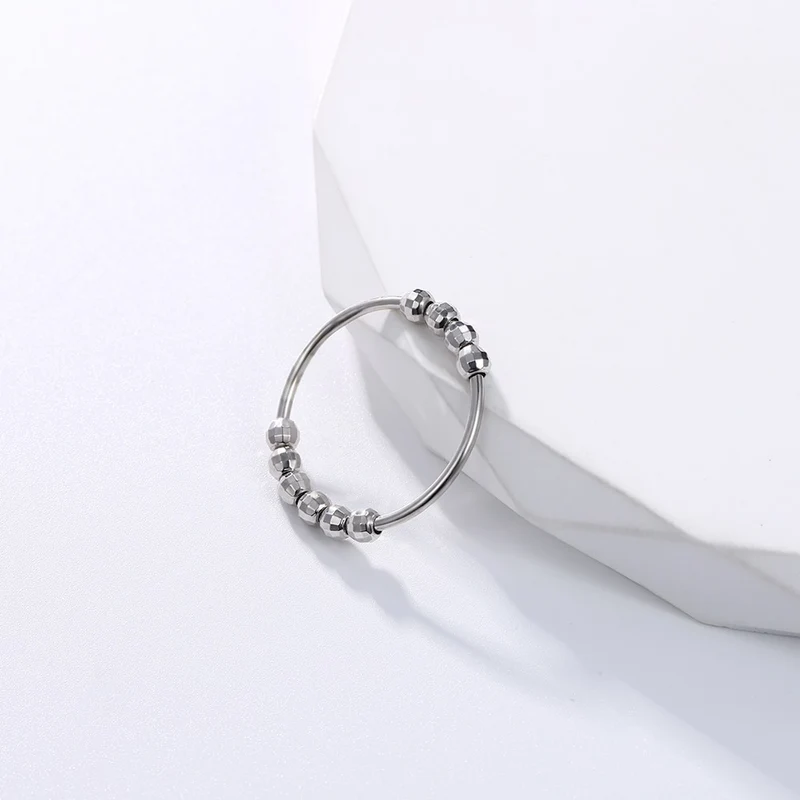 Sterling silver anxiety ring with beads