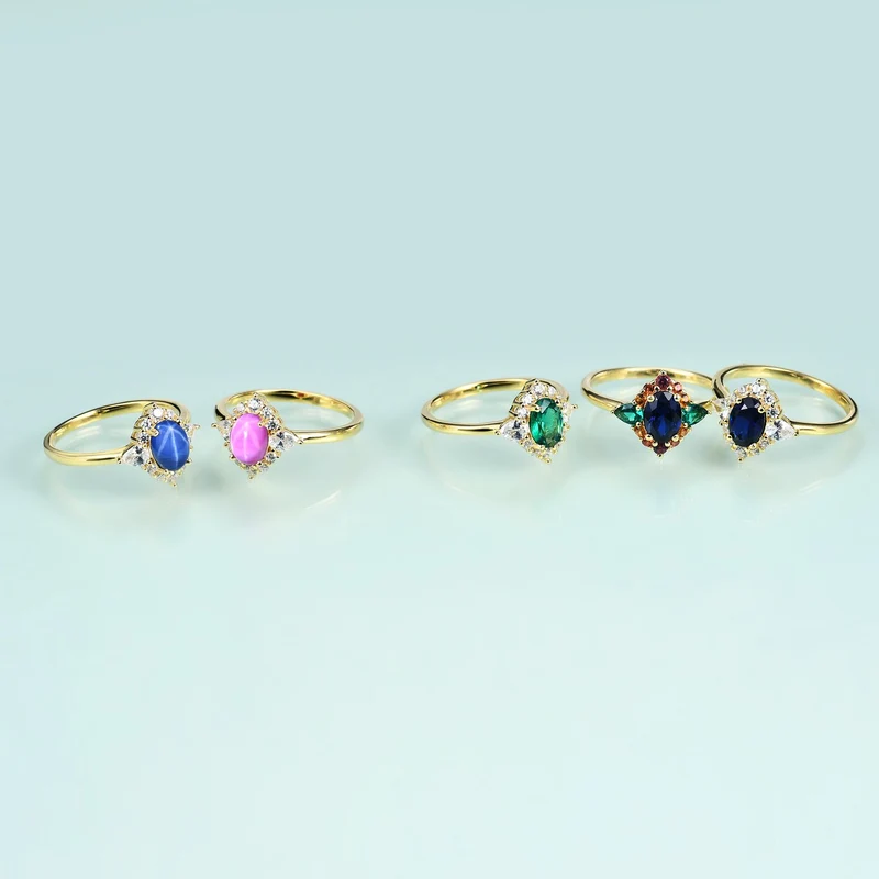 Blue star sapphire ring vintage style engagement ring
