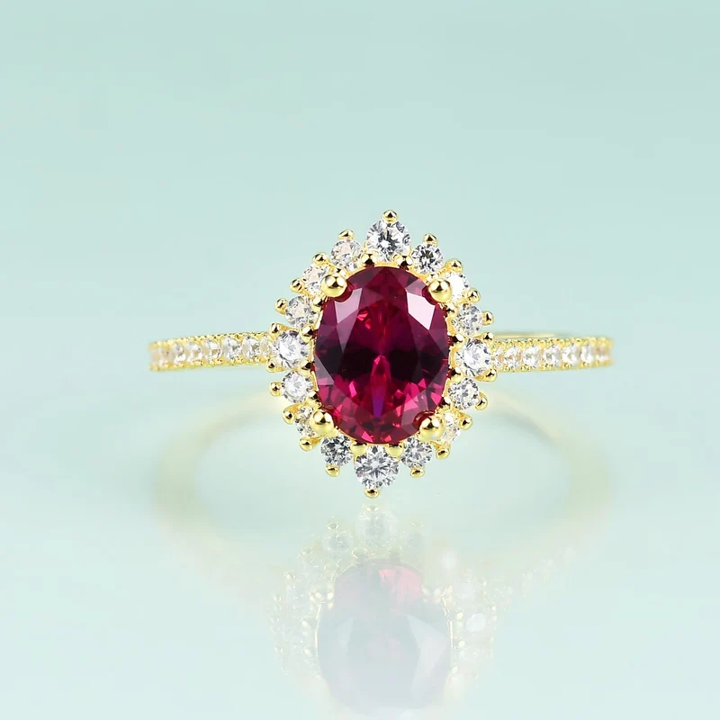 Gold ruby engagement ring Princess Diana ring