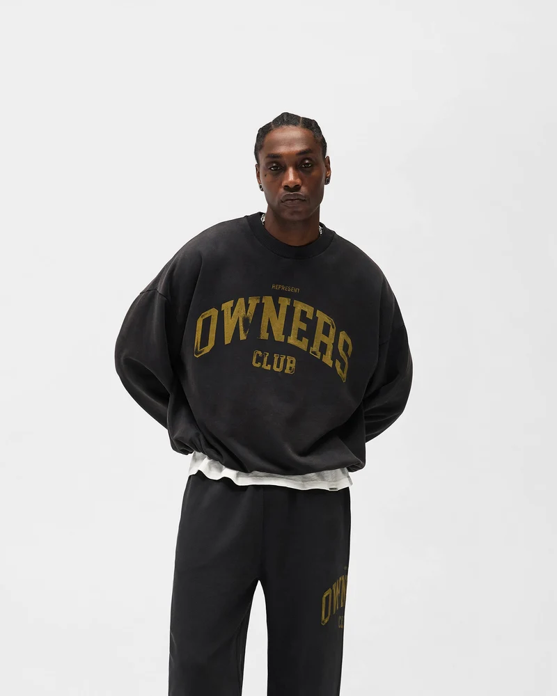 Represent Owners Club Sweater - Faded Black
