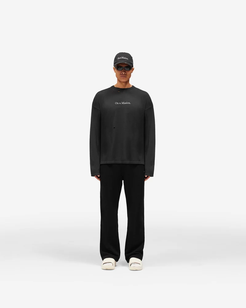 247 On A Mission Long Sleeve T-Shirt - Jet Black
