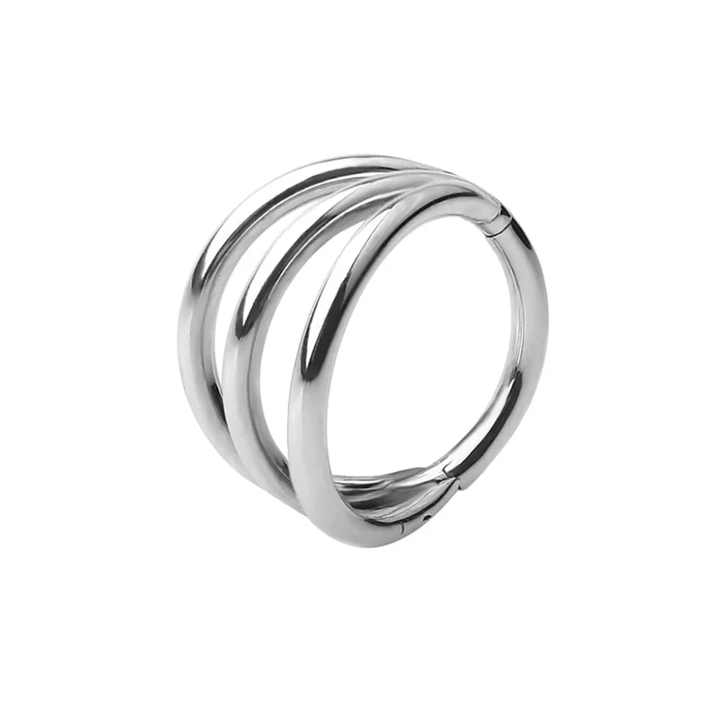 Triple helix piercing hoops titanium 16G