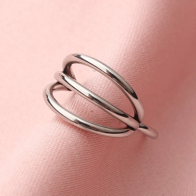 Triple helix piercing hoops titanium 16G