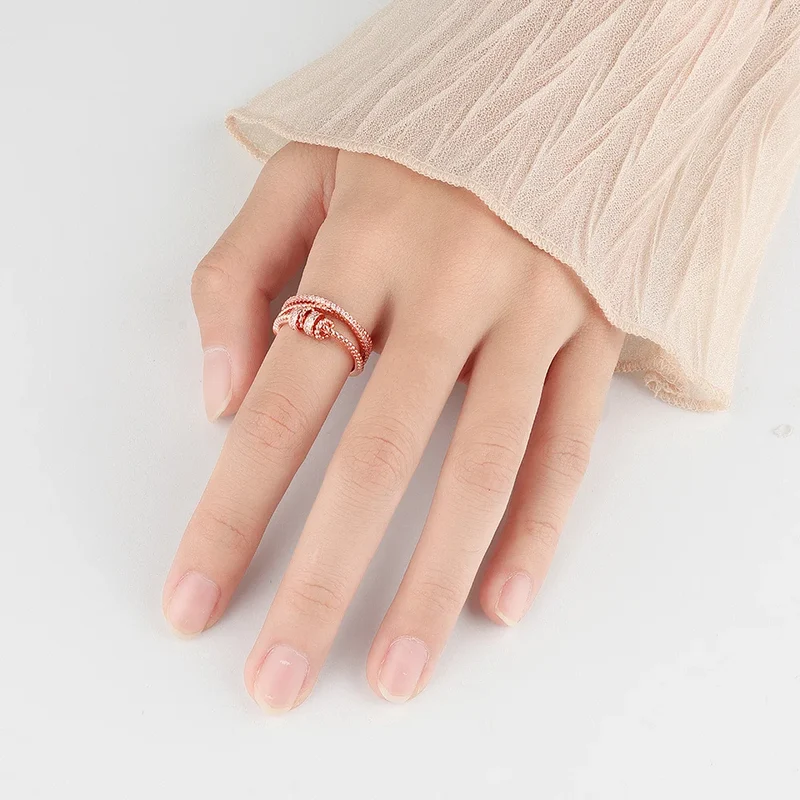 Anxiety ring with beads sterling silver