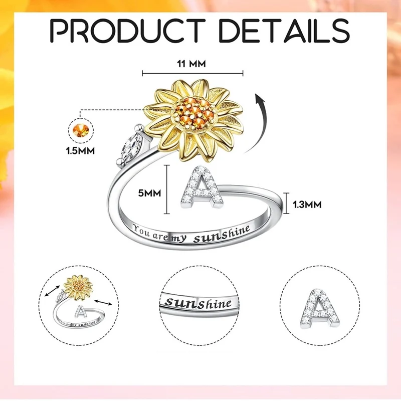 Anxiety ring with initial letters