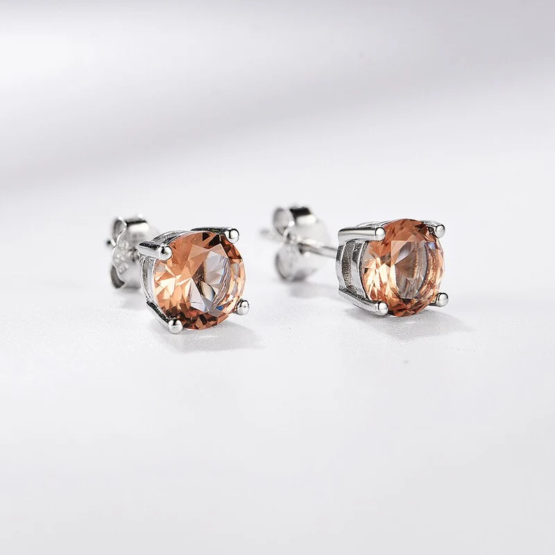 Zultanite stud earrings round cut