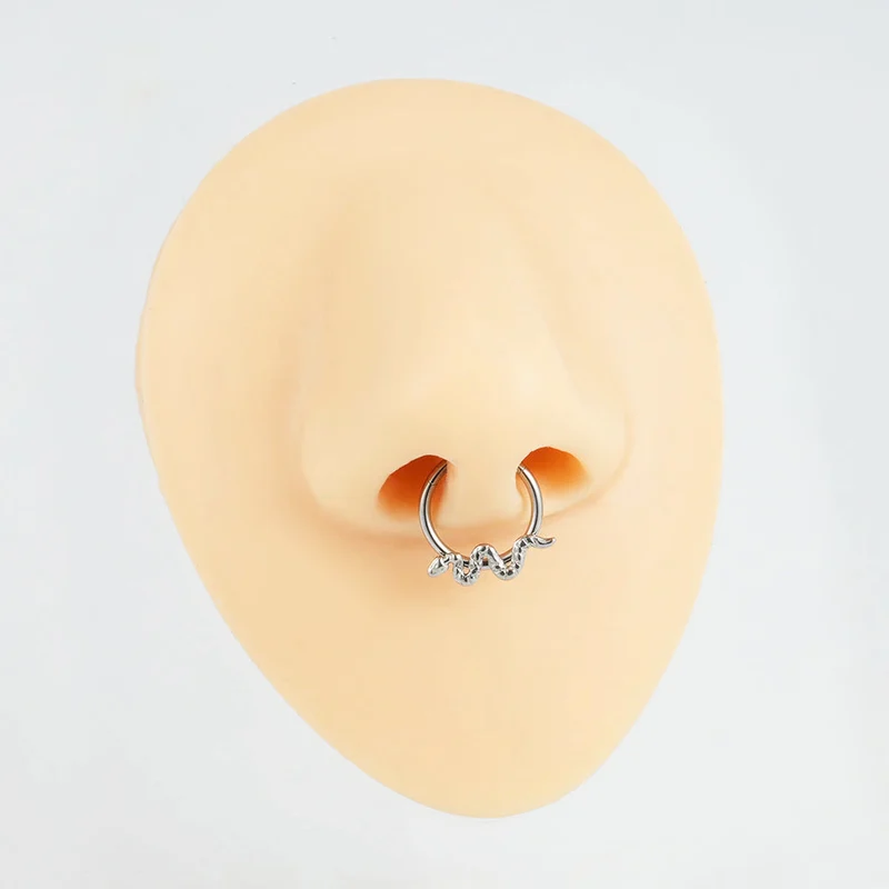 Snake nose ring titanium septum clicker