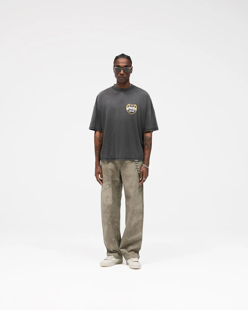 Angel Border T-Shirt - Stained Black