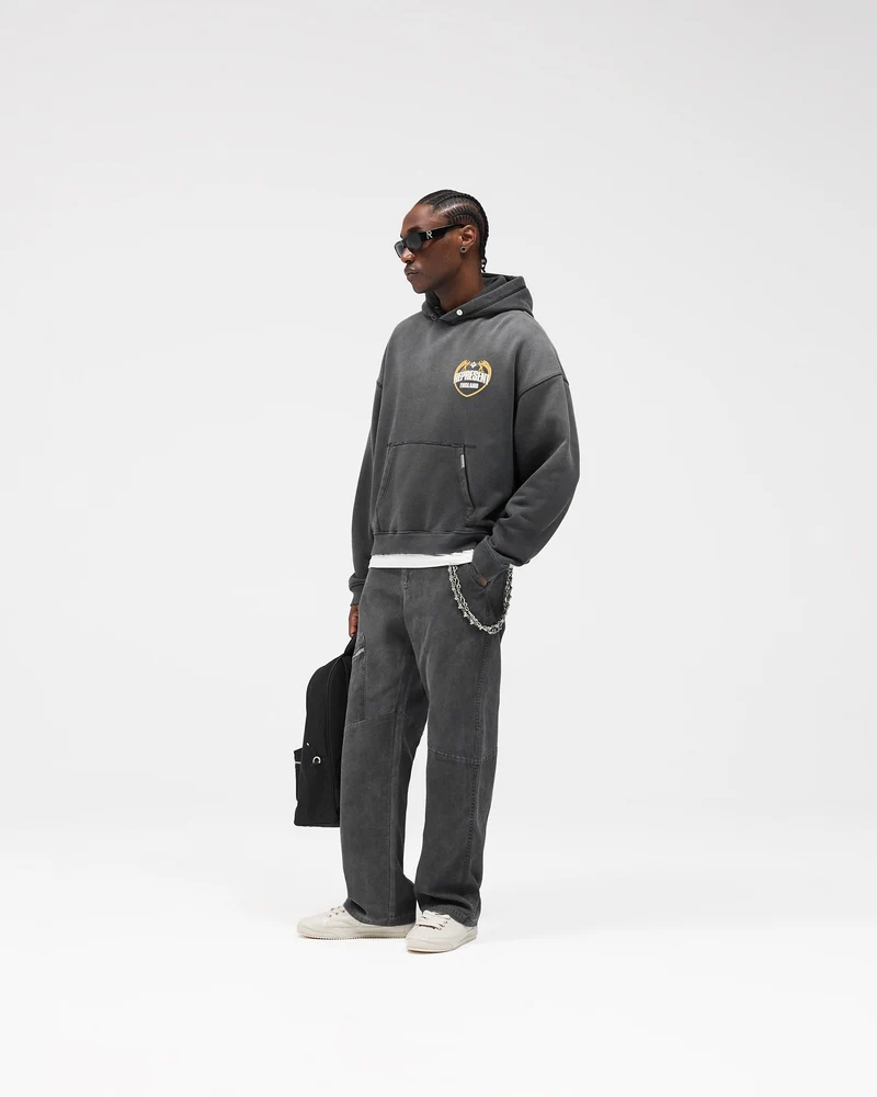Represent Angel Border Hoodie - Stained Black