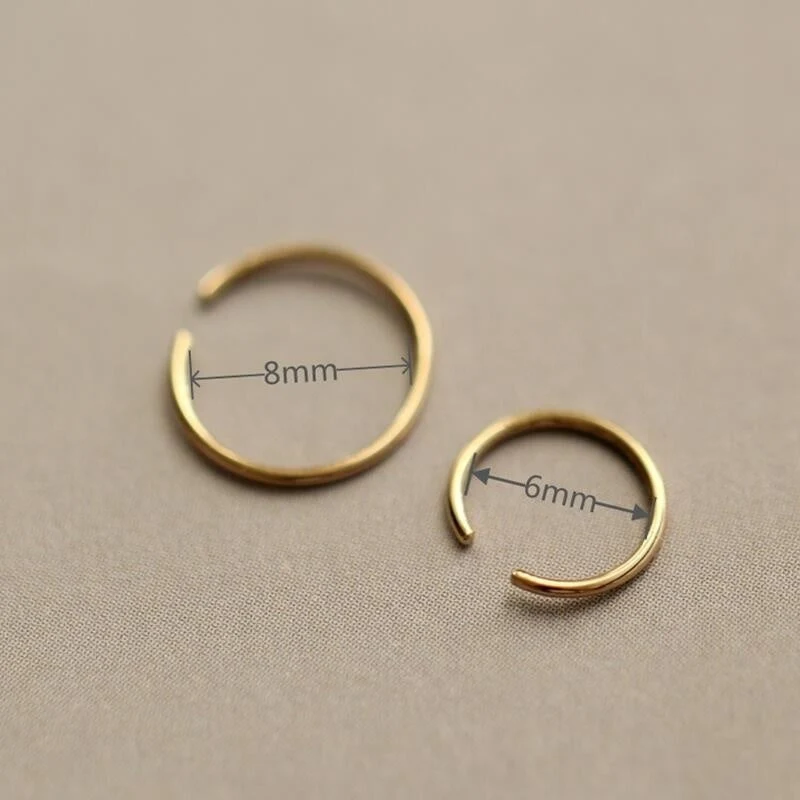 14K gold nose ring simple and minimalist