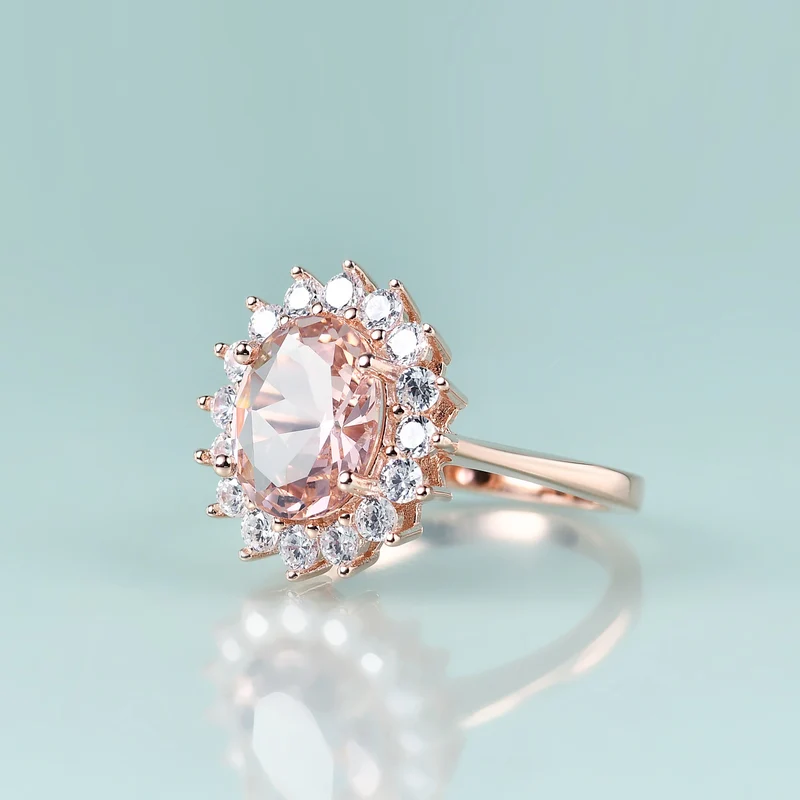 Pink morganite engagement ring Princess Diana replica ring