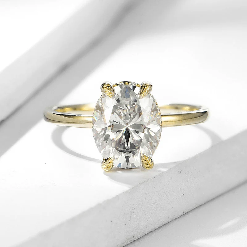 3 carat moissanite ring oval cut