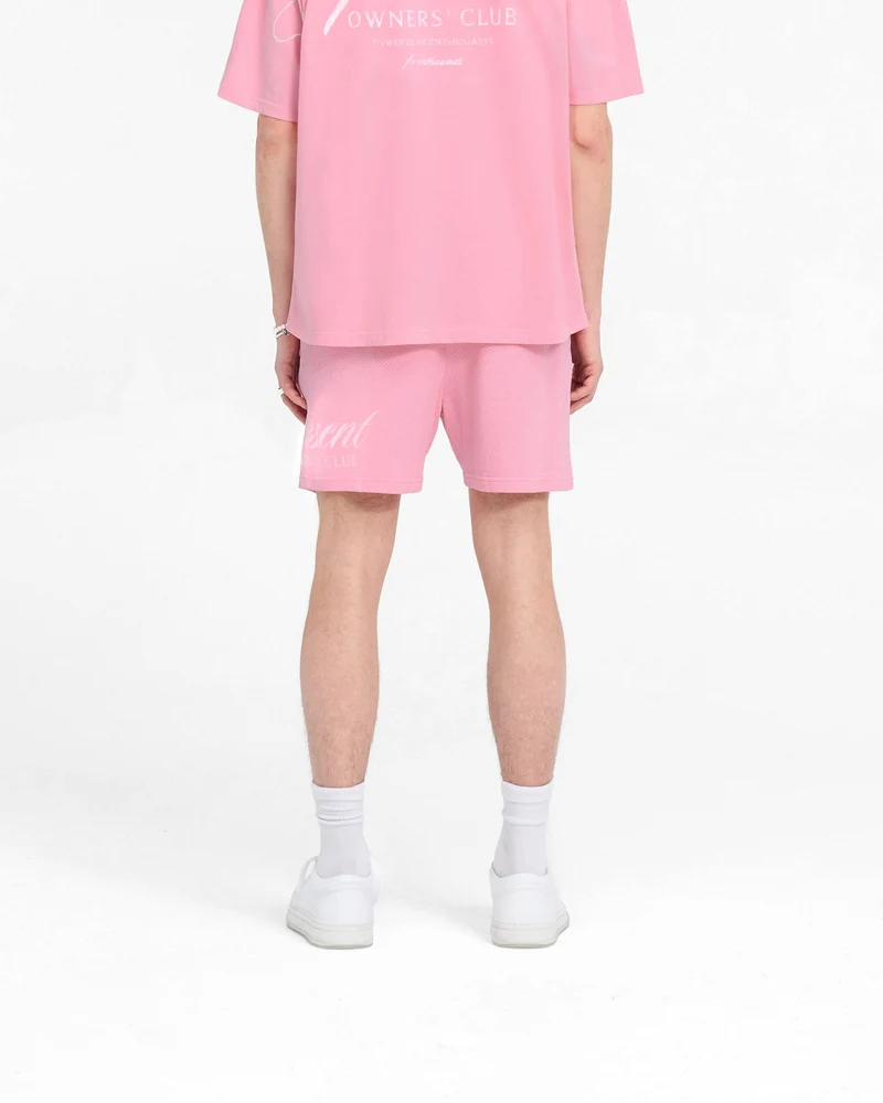Represent Owners Club Script Mesh Shorts - Pink