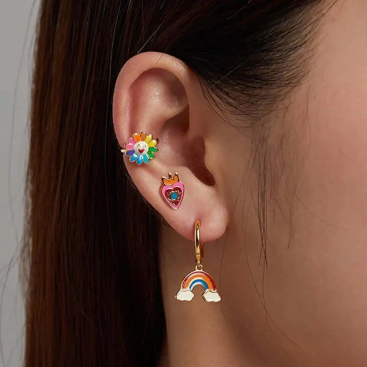 Colorful rainbow earring