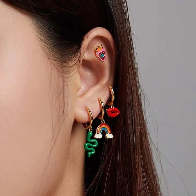 Colorful rainbow earring