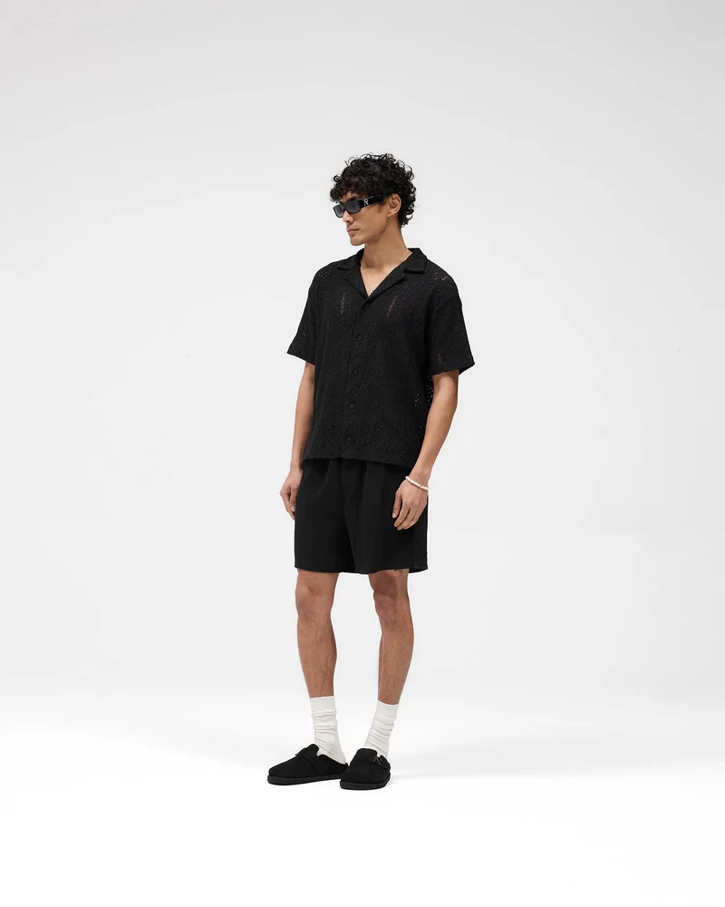 Knitted Panel Short - Black