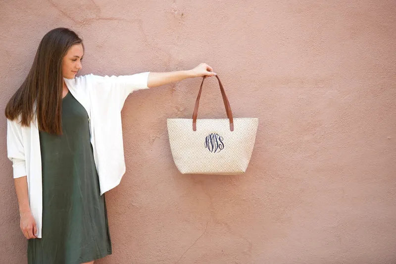 Tan Diamond Charlotte Purse - Personalized
