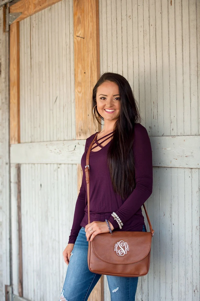 Camel Anna Crossbody Bag - Personalized
