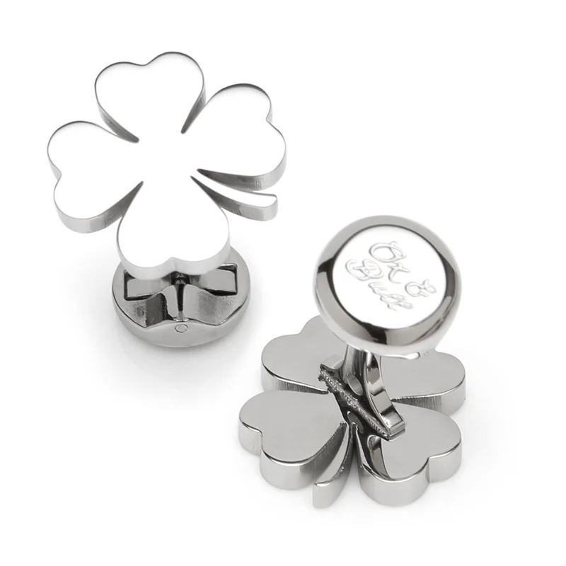 Four Leaf Clover Stainless Cufflinks