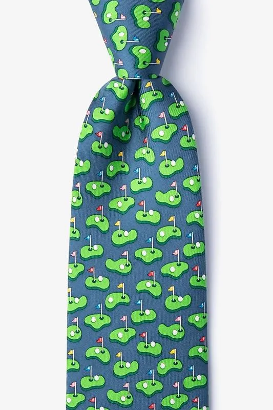 Just Puttering Around 100% Silk Men's Golf Tie