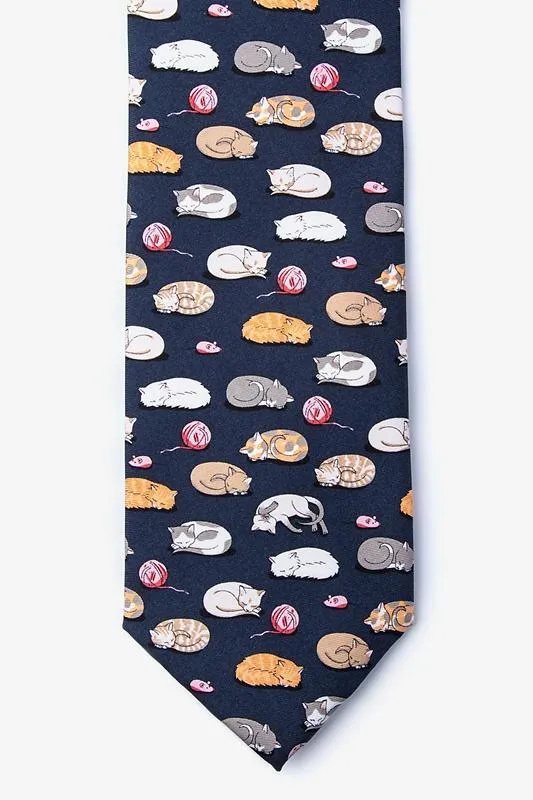 Cat Nap 100% Silk Men's Tie