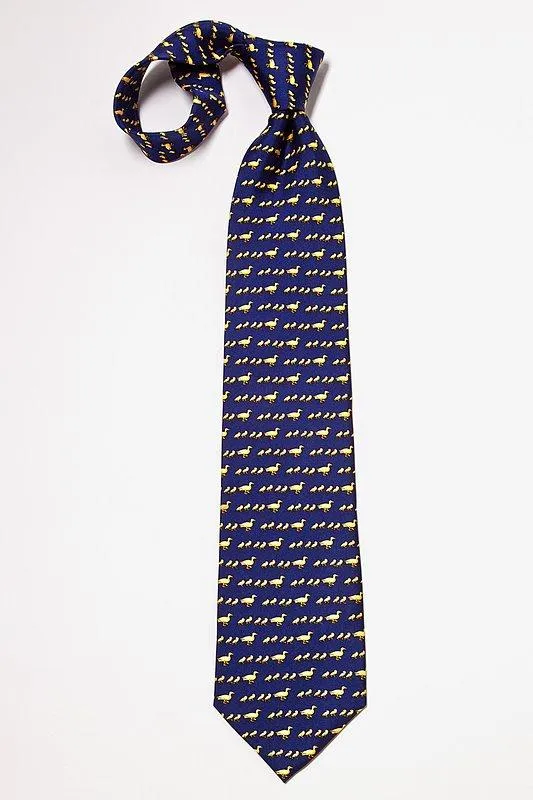 Ducks In A Row 100% Silk Men's Tie