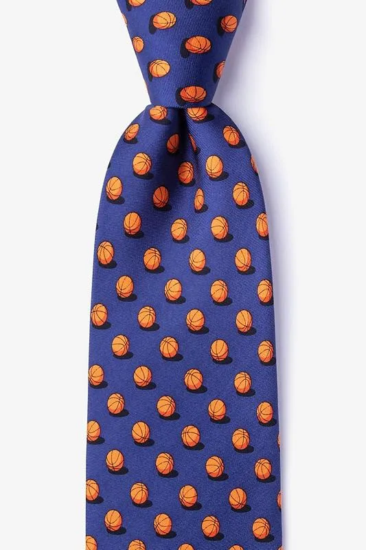Ball Is Life Men's 100% Silk Basketball Tie