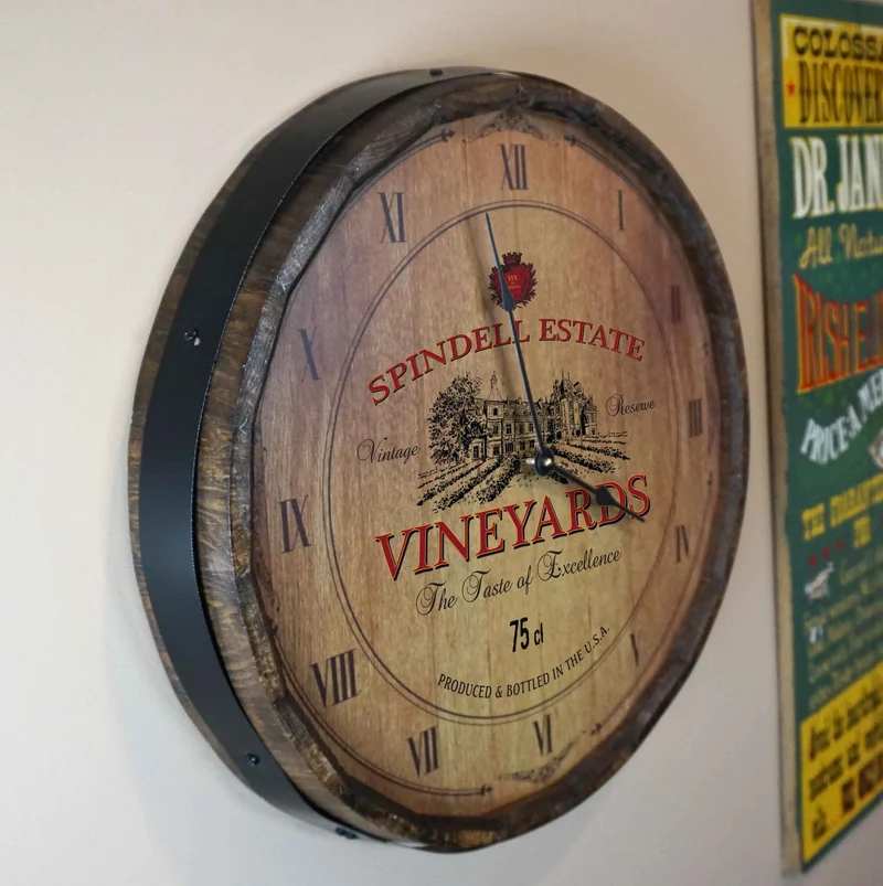 Vineyard Quarter Barrel Clock - Personalized